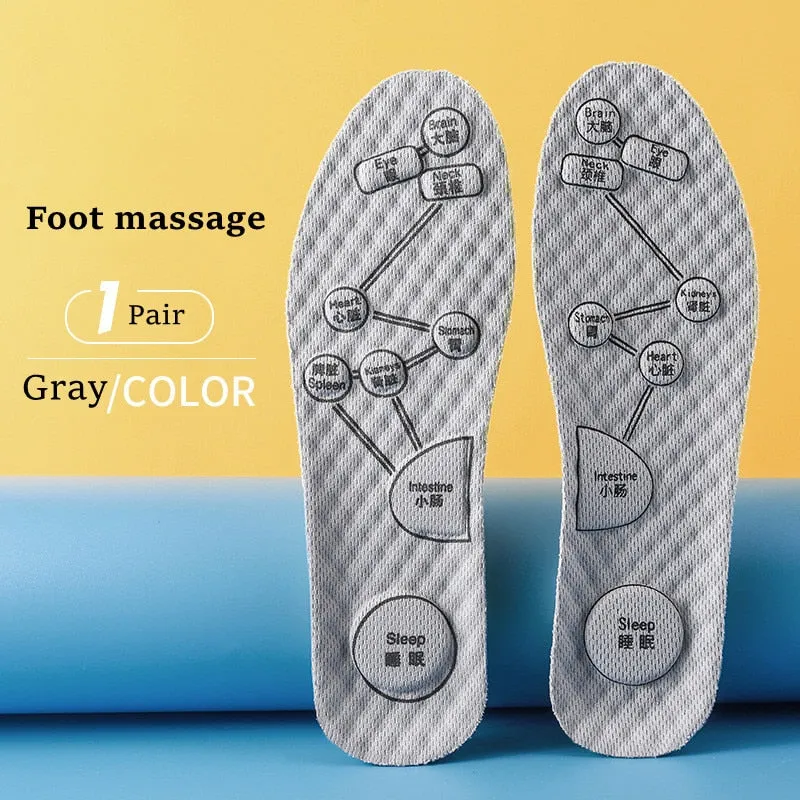 Acupressure on Foot Insoles For Shoes Breathable Deodorant Sport Insoles for Medical Man Women Comfortable Running Shoe Sole