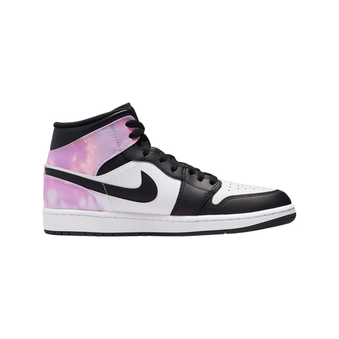 Air Jordan 1 Mid SE Tie Dye Zen Master Black Bleached Coral White Amethyst