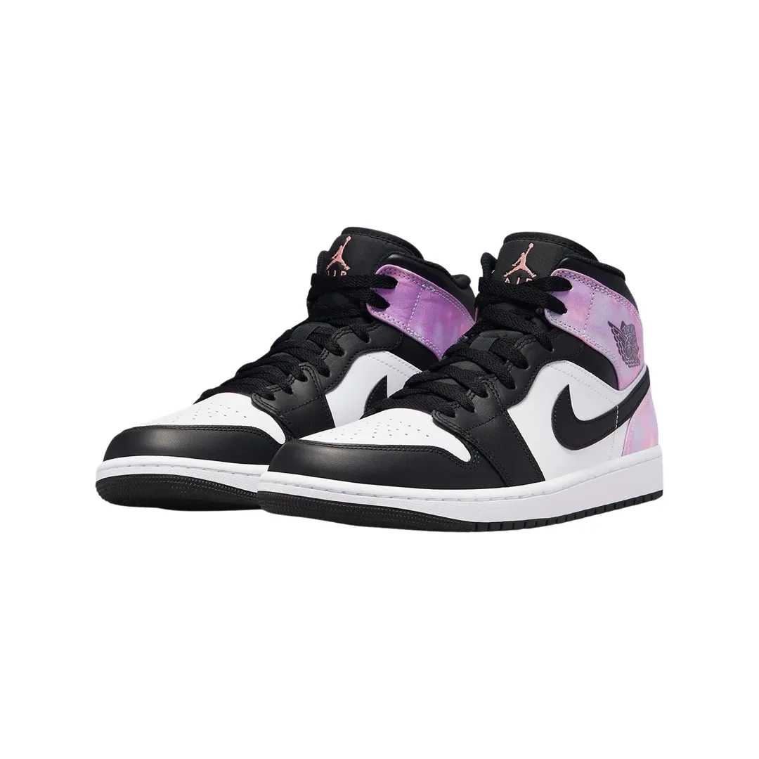 Air Jordan 1 Mid SE Tie Dye Zen Master Black Bleached Coral White Amethyst