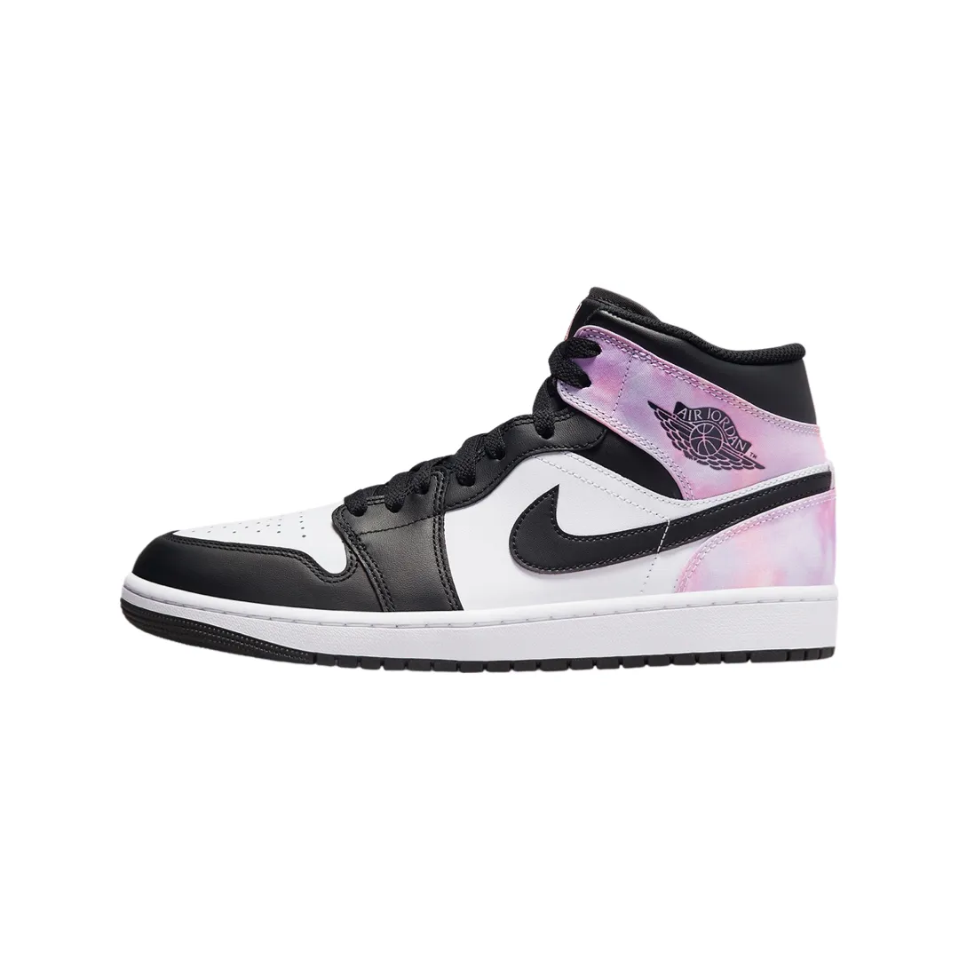 Air Jordan 1 Mid SE Tie Dye Zen Master Black Bleached Coral White Amethyst