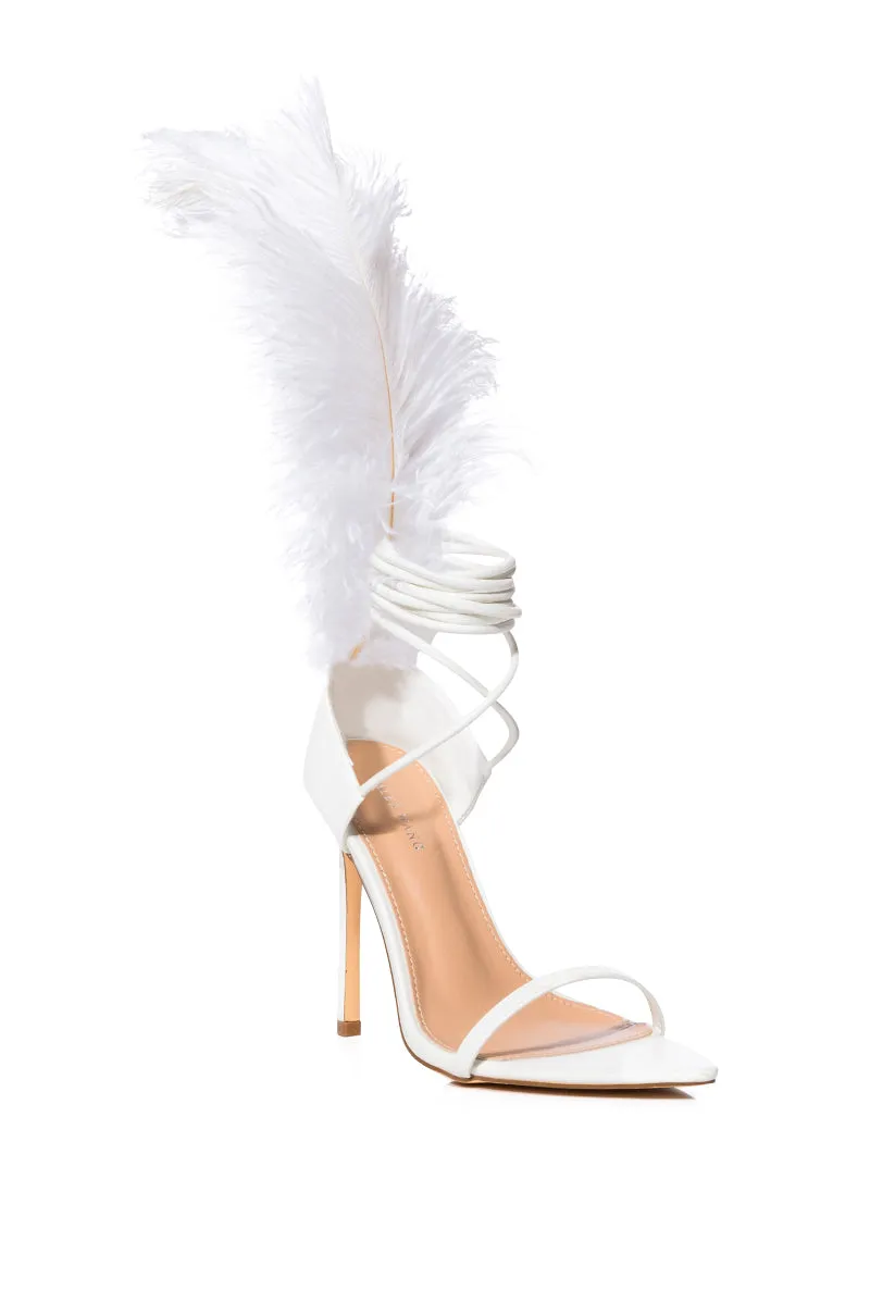 AZALEA WANG CLEASBY FEATHER SANDAL IN PINK