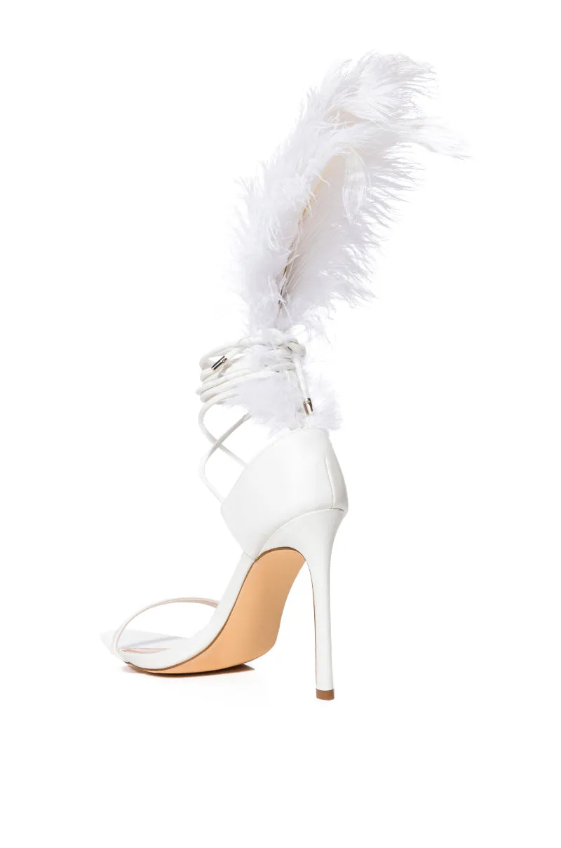 AZALEA WANG CLEASBY FEATHER SANDAL IN PINK