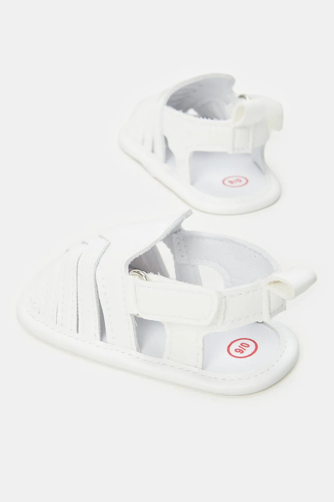 Baby Grey Velcro Pram Shoe