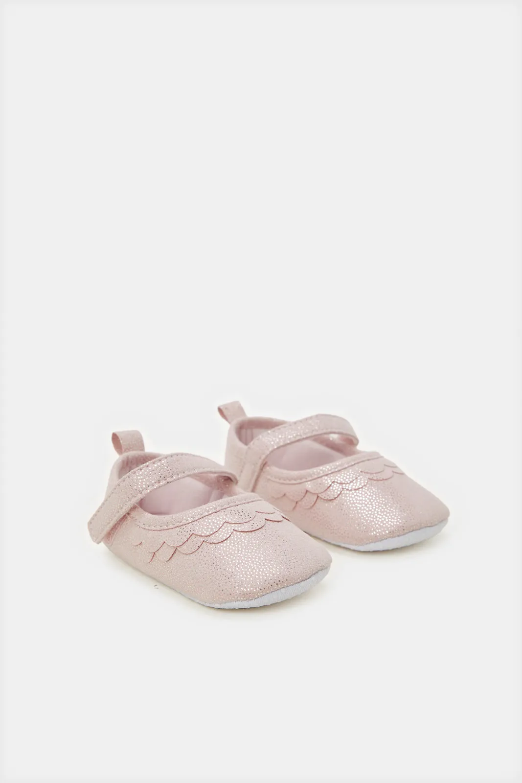 Baby Pink Velcro Pram Shoe