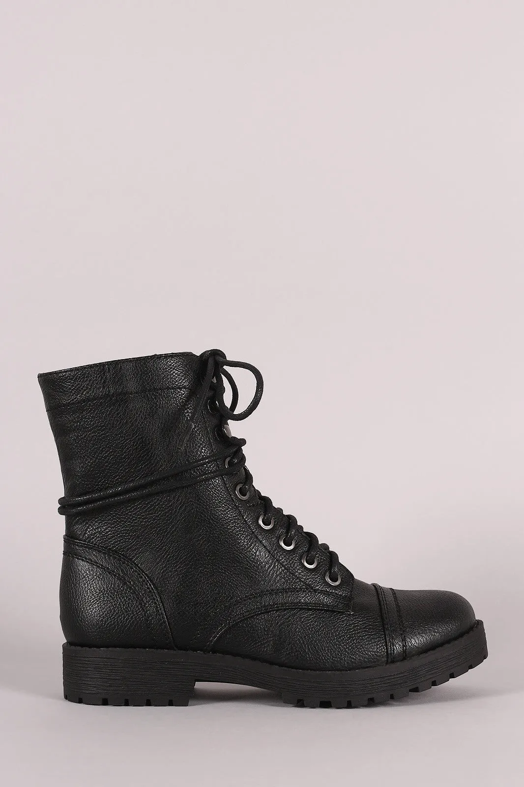 Bamboo Combat Lug Ankle Boots