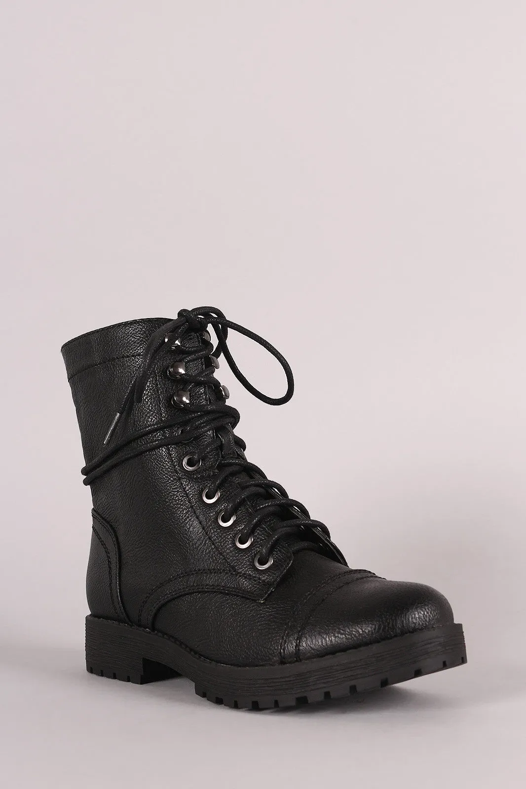 Bamboo Combat Lug Ankle Boots