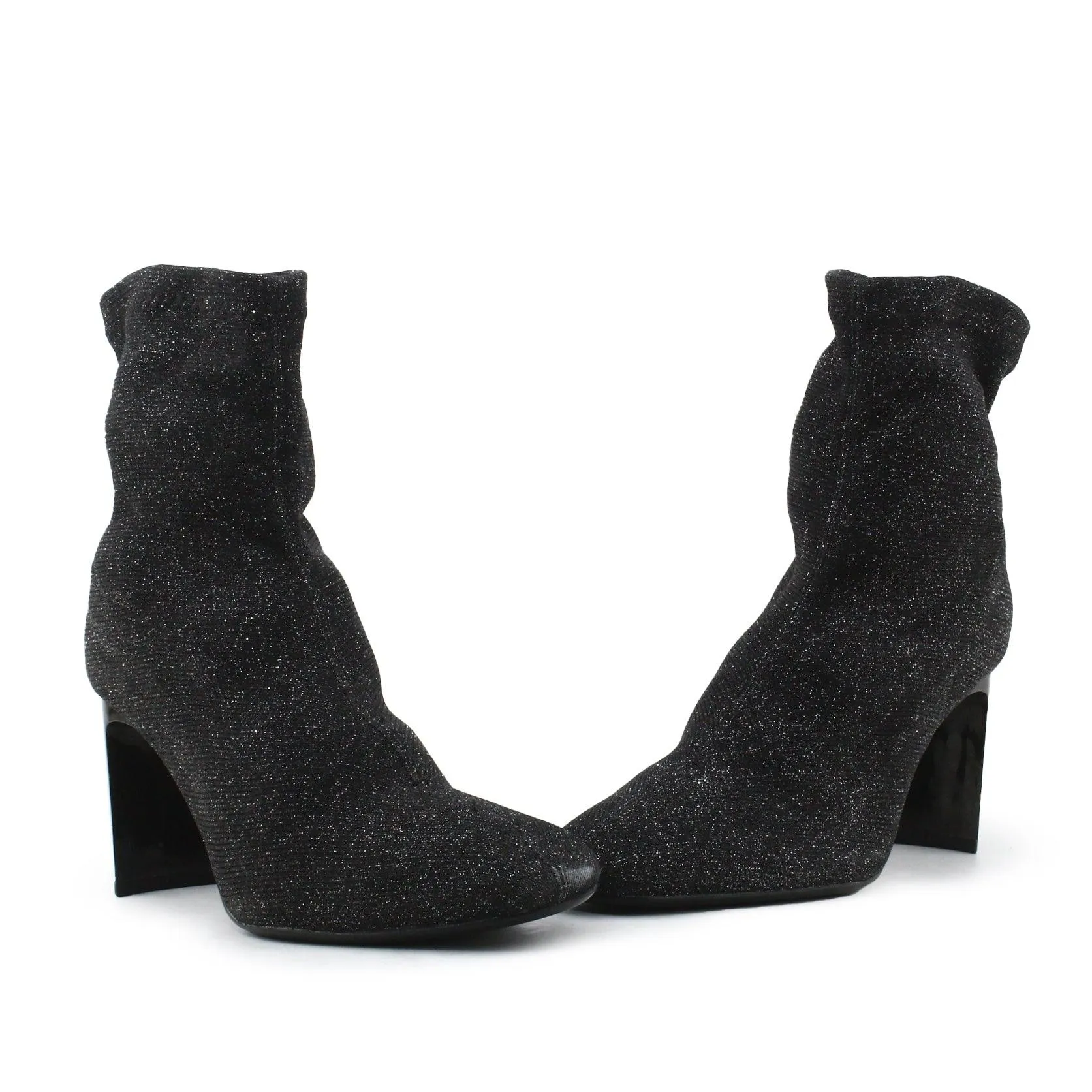 Bershka Block Heels Sock Boots | 100% Authentic Textile