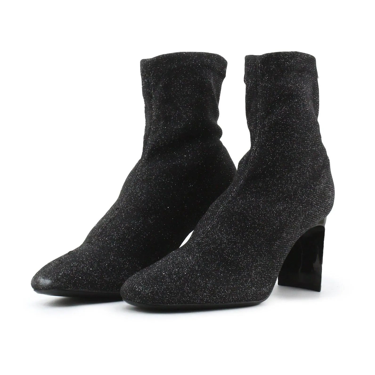 Bershka Block Heels Sock Boots | 100% Authentic Textile