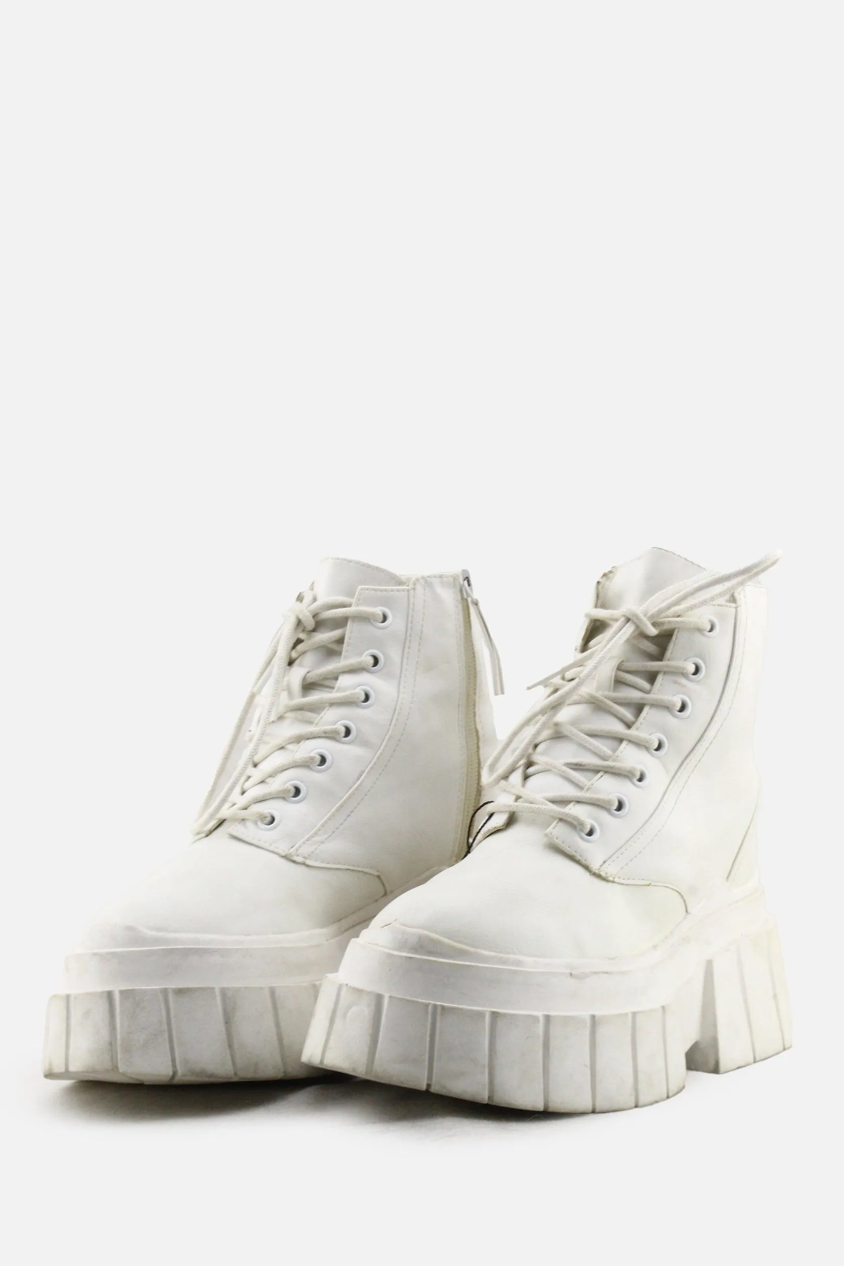 Bershka Zipper Laces Combat Boots | 100% Authentic Leather