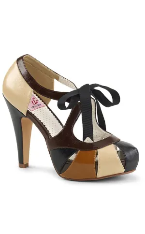 BETTIE-19 Tan Multi Faux Leather Heels