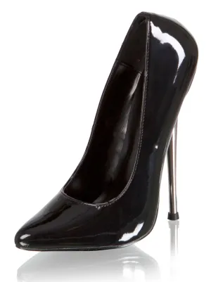 Black Metal Heel Court Shoe - UK 7