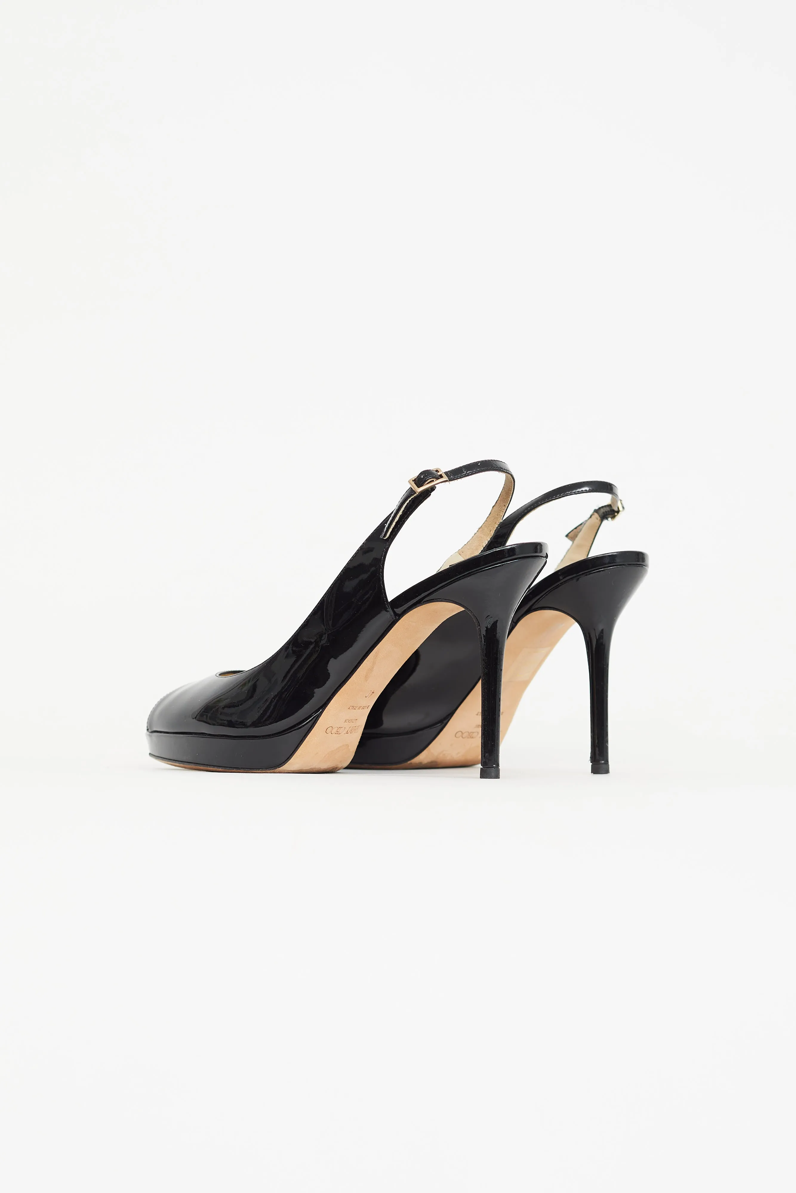 Black Patent Leather Nova 100 Slingback Heel