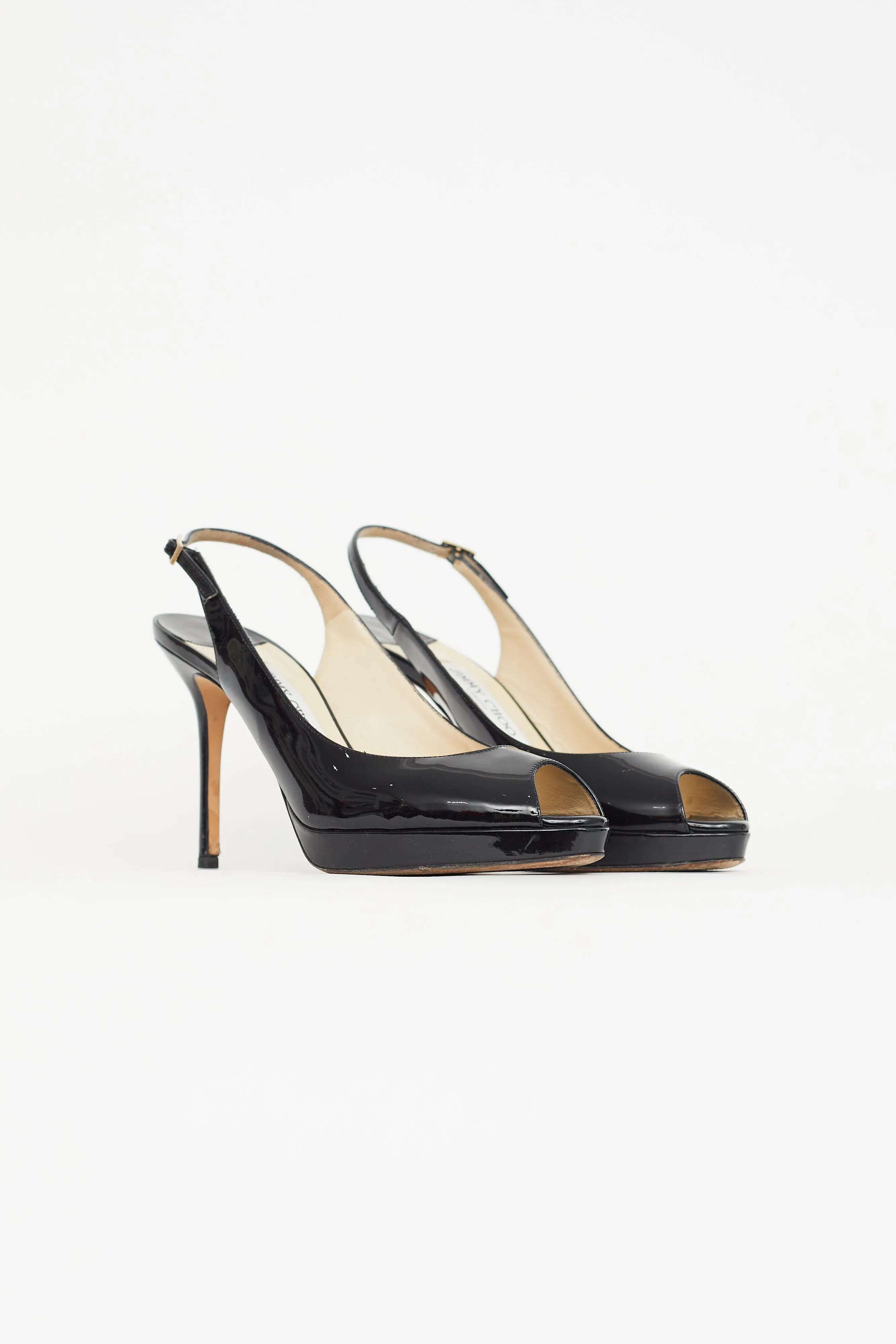 Black Patent Leather Nova 100 Slingback Heel