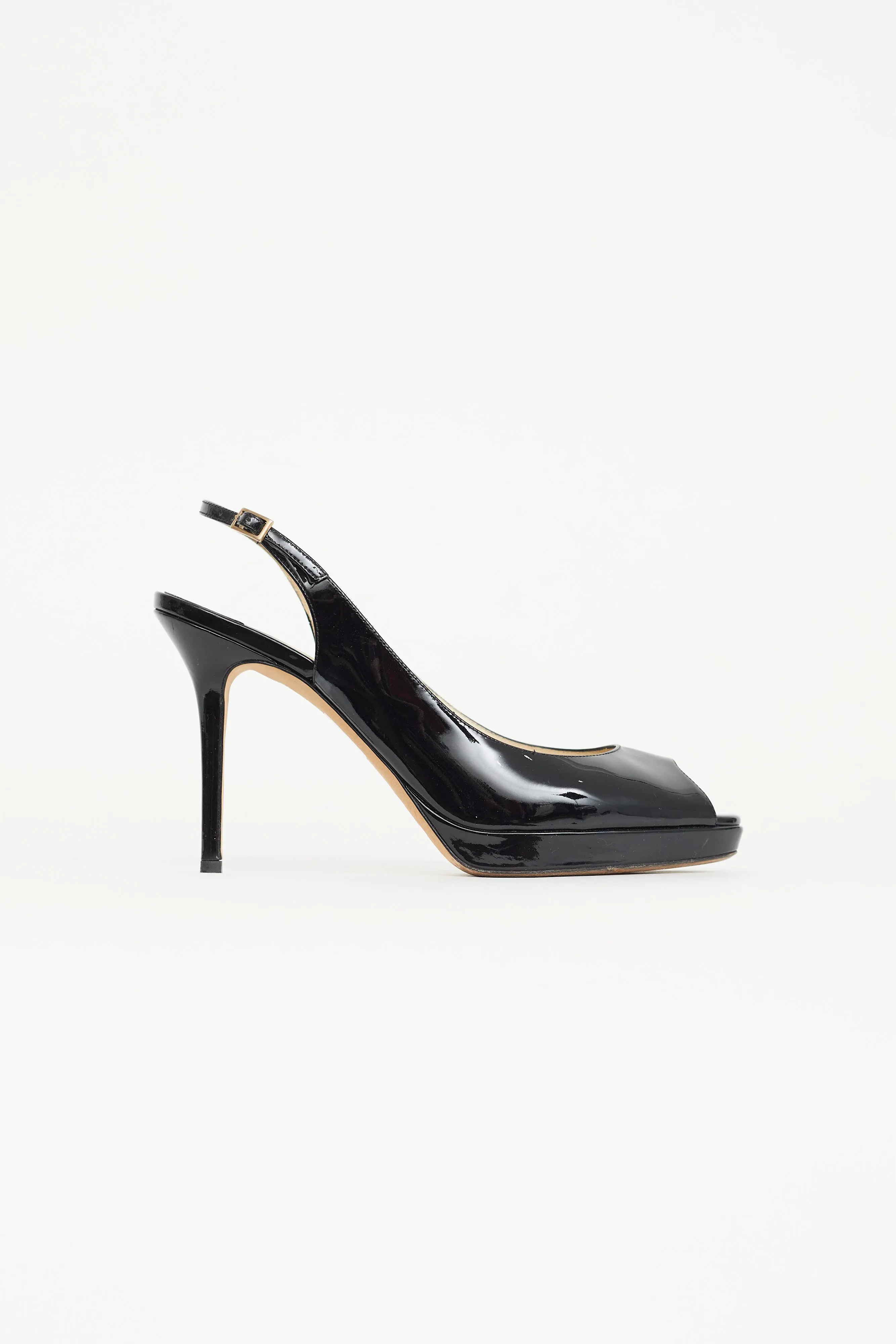 Black Patent Leather Nova 100 Slingback Heel