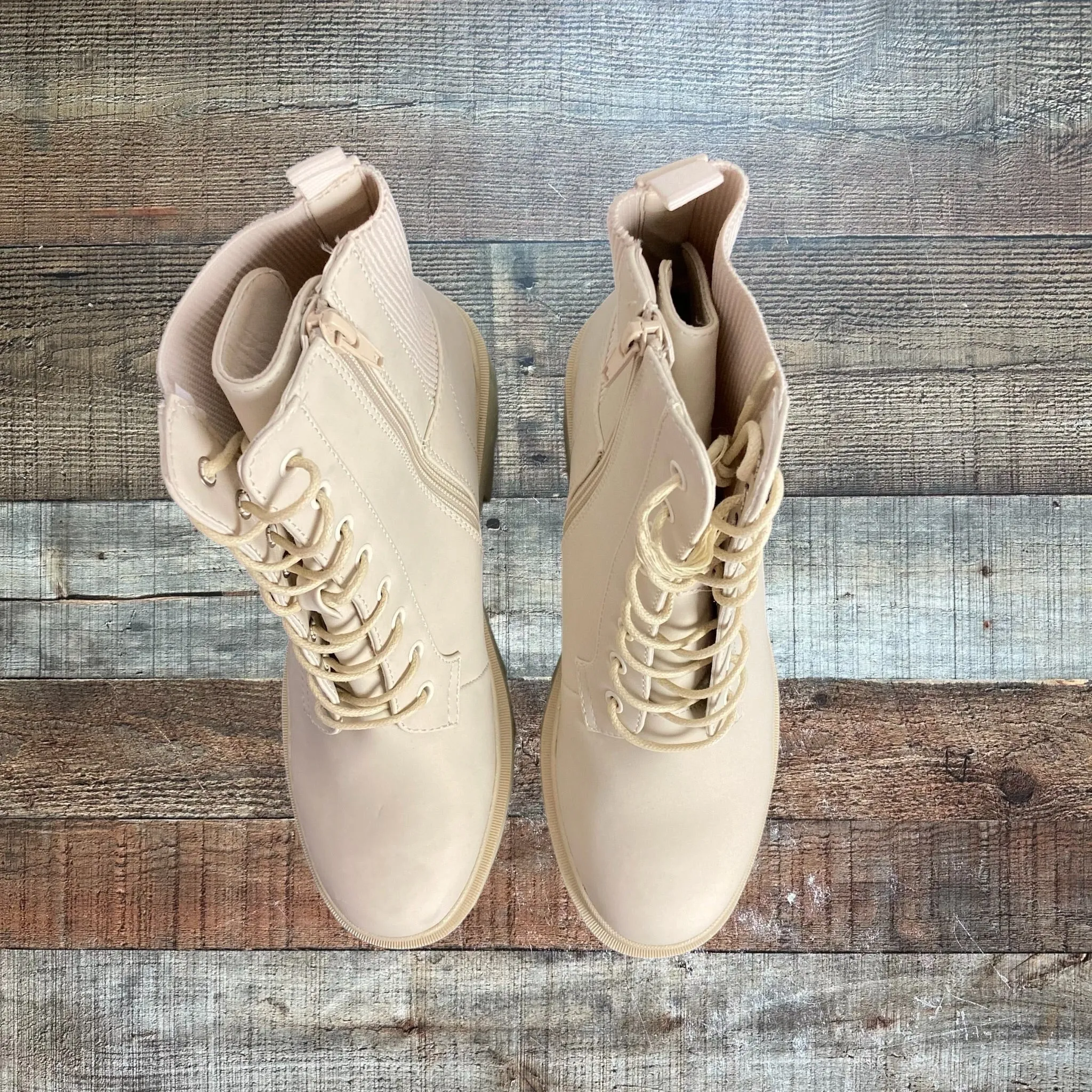 B.O.G. Collective Cream Combat Boots- Size 7/5 (see notes)