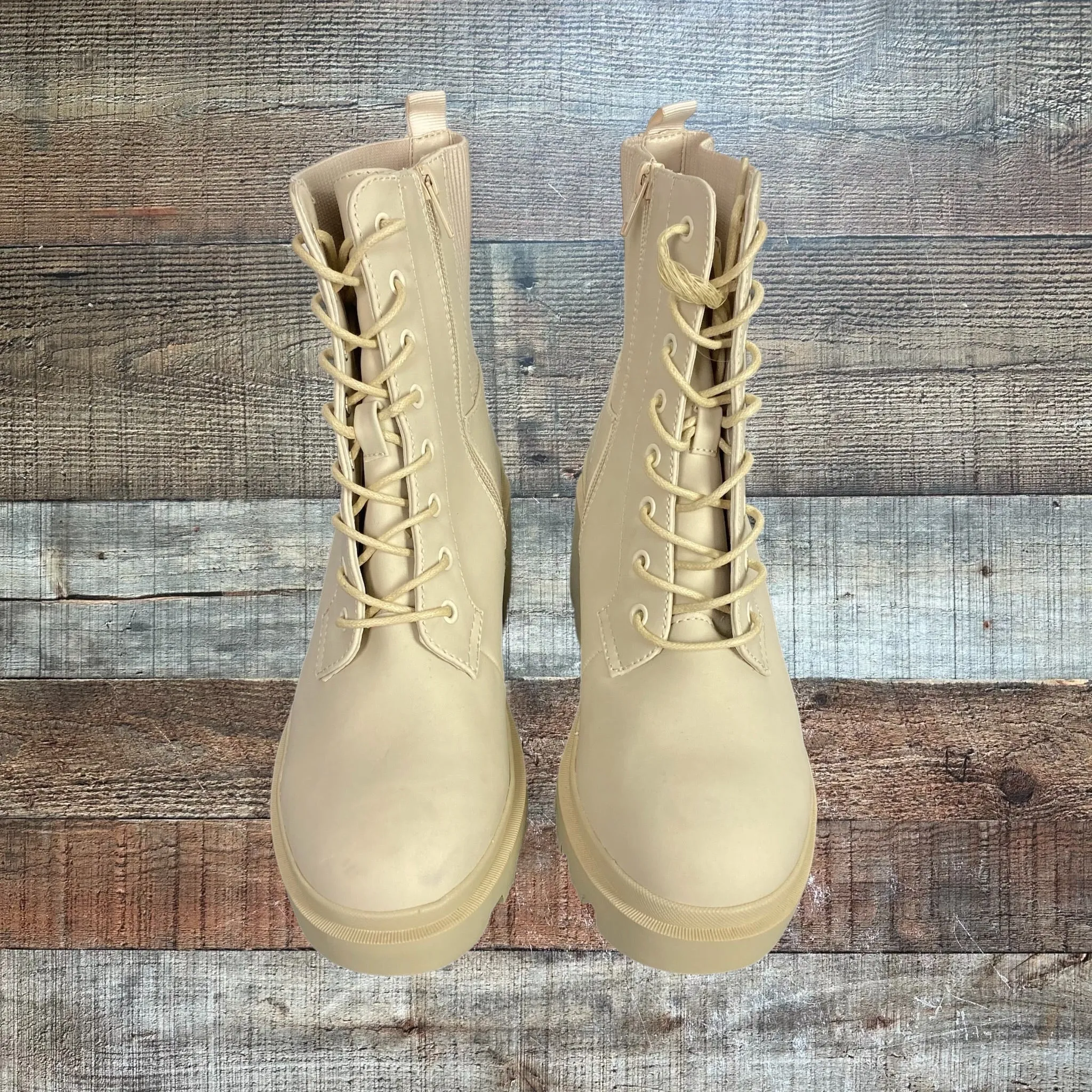 B.O.G. Collective Cream Combat Boots- Size 7/5 (see notes)