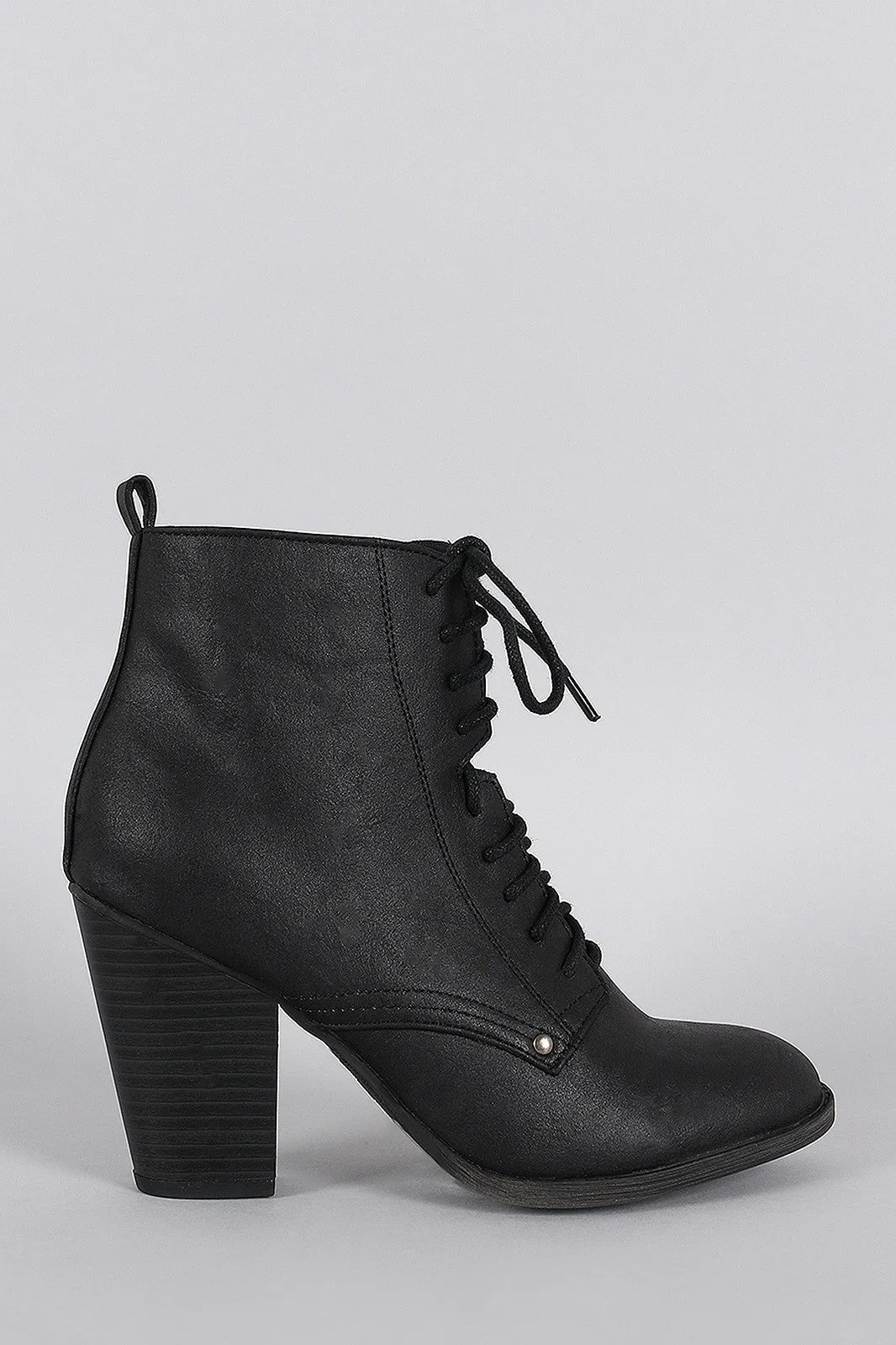 Breckelle Combat Stacked Bootie