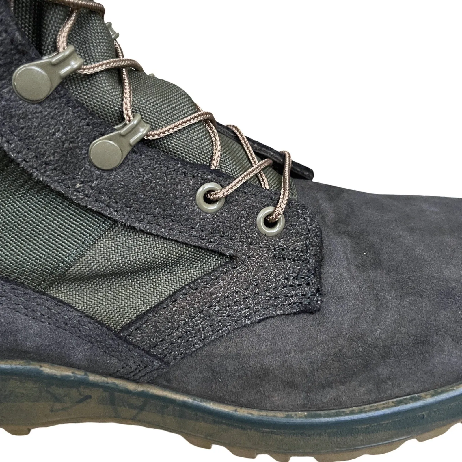 Canvas & Suede Combat Boots in Cascadia / 11.0 M