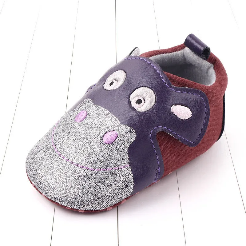 Cartoon pair of velcro toddler shoes