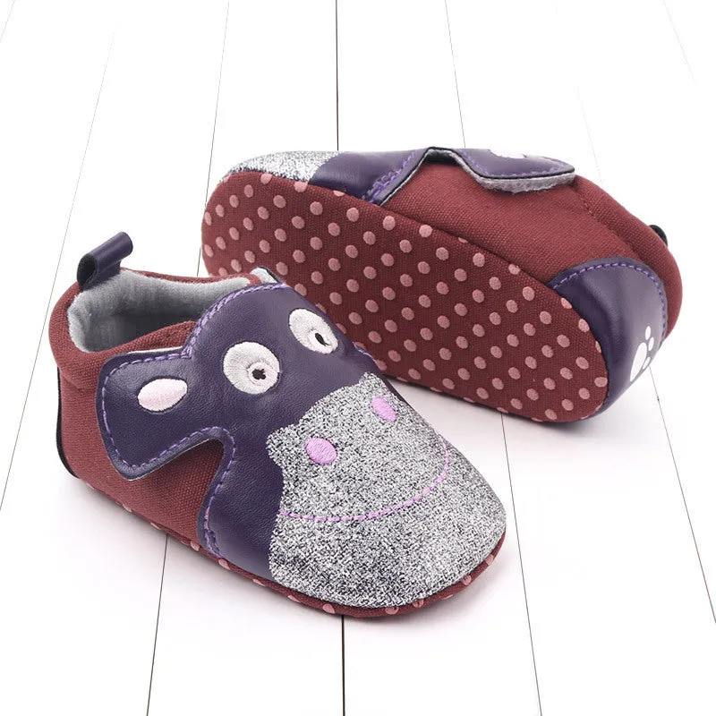 Cartoon pair of velcro toddler shoes