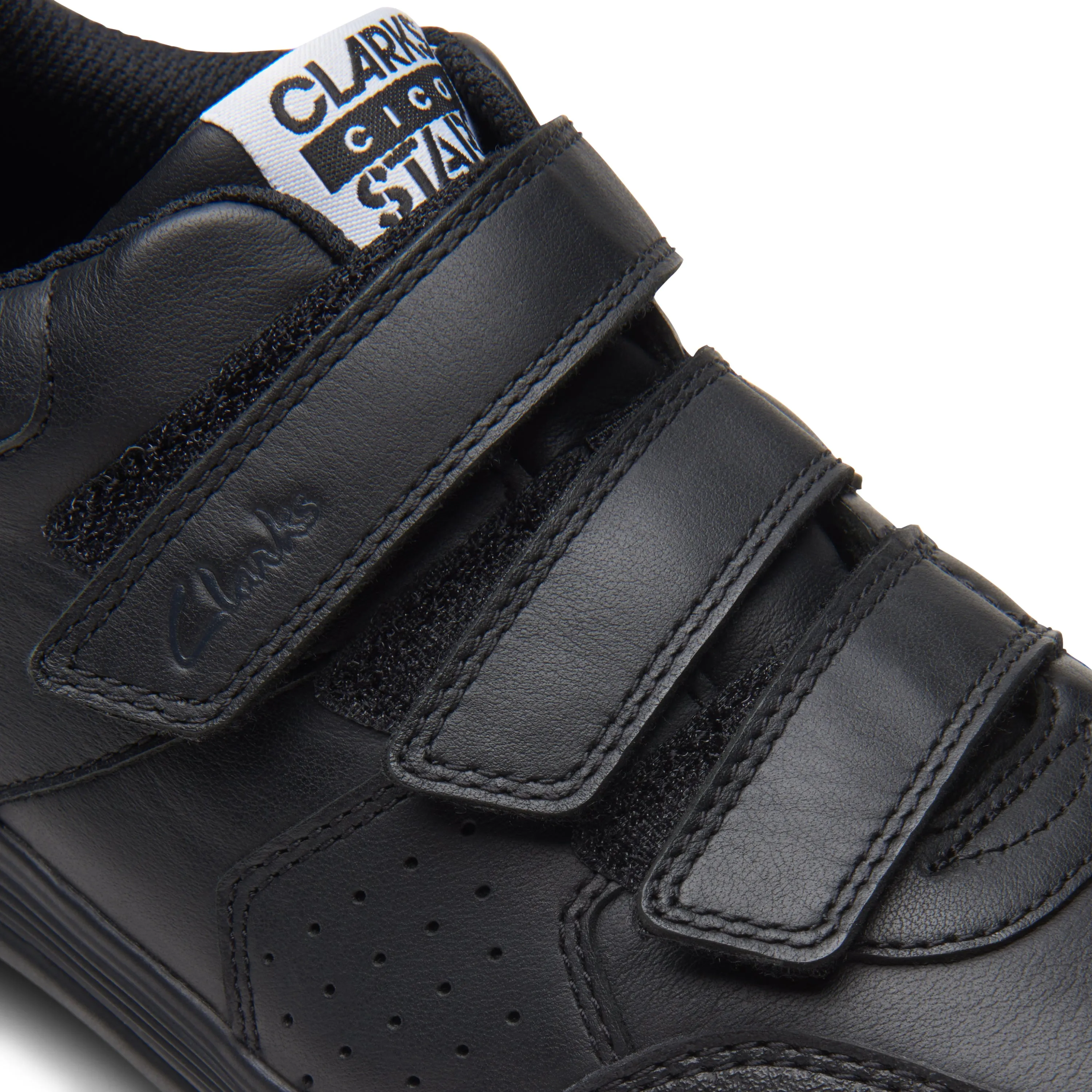 Clarks Cica Star Orb Y Boys Black School Shoes