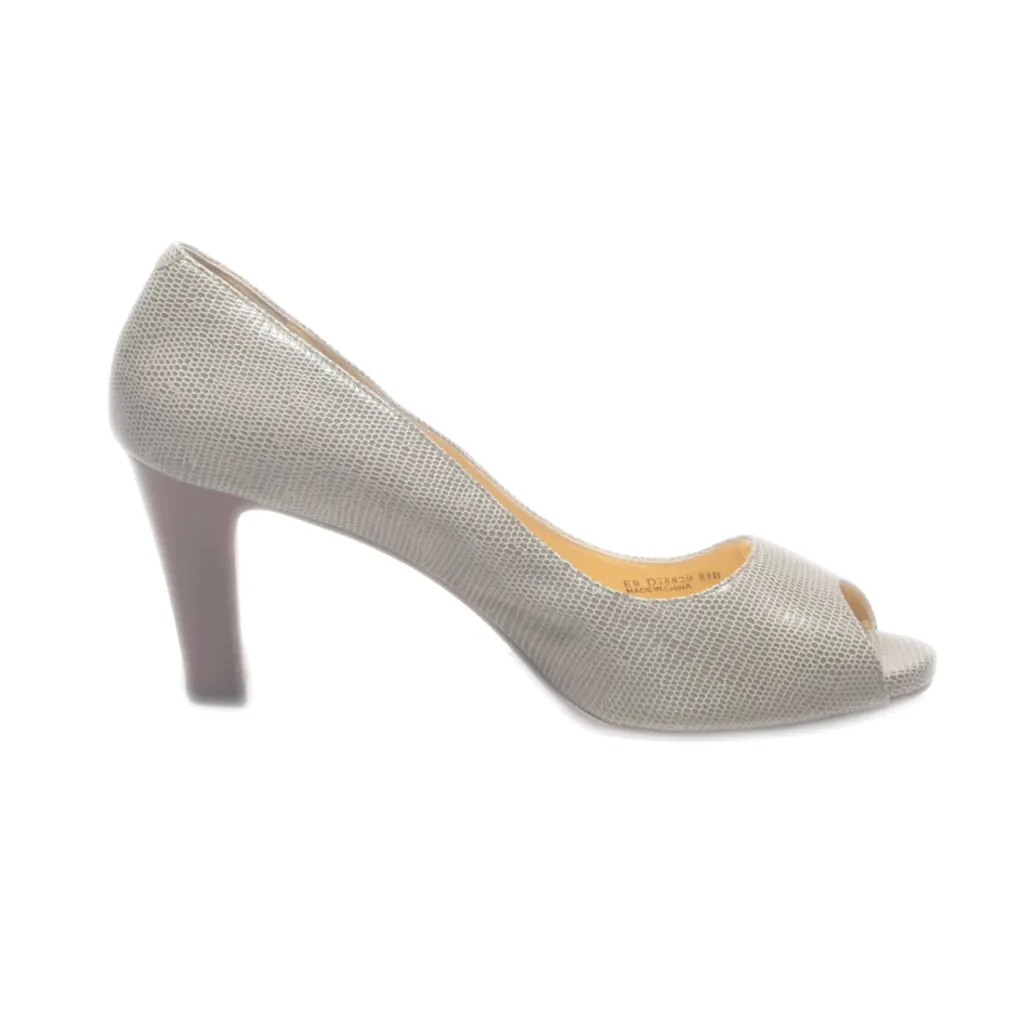 Cole Haan Peep Toe Leather Grey Colour For Women