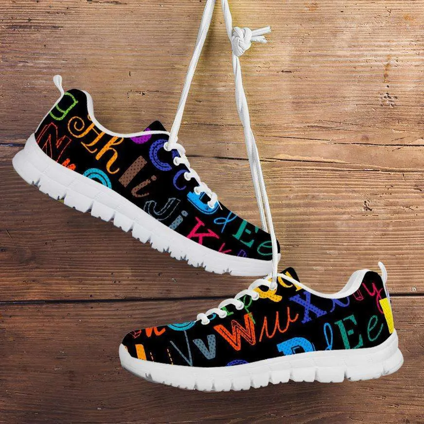 Colorful Alphabet Grade School Teacher Running Shoes