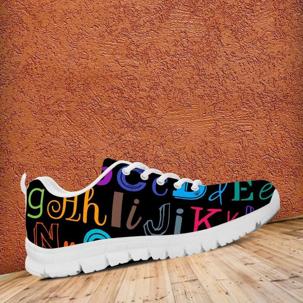 Colorful Alphabet Grade School Teacher Running Shoes