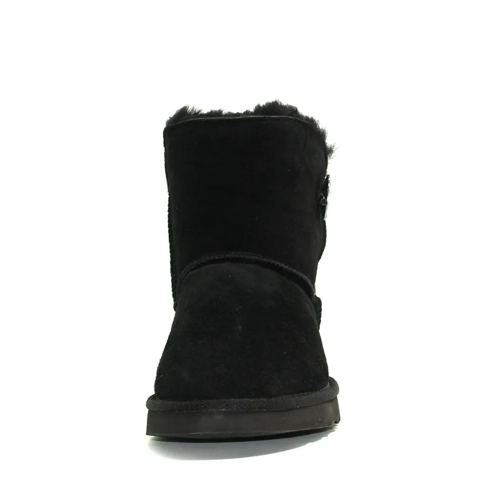 Cow Print Short Ugg Boot - Black