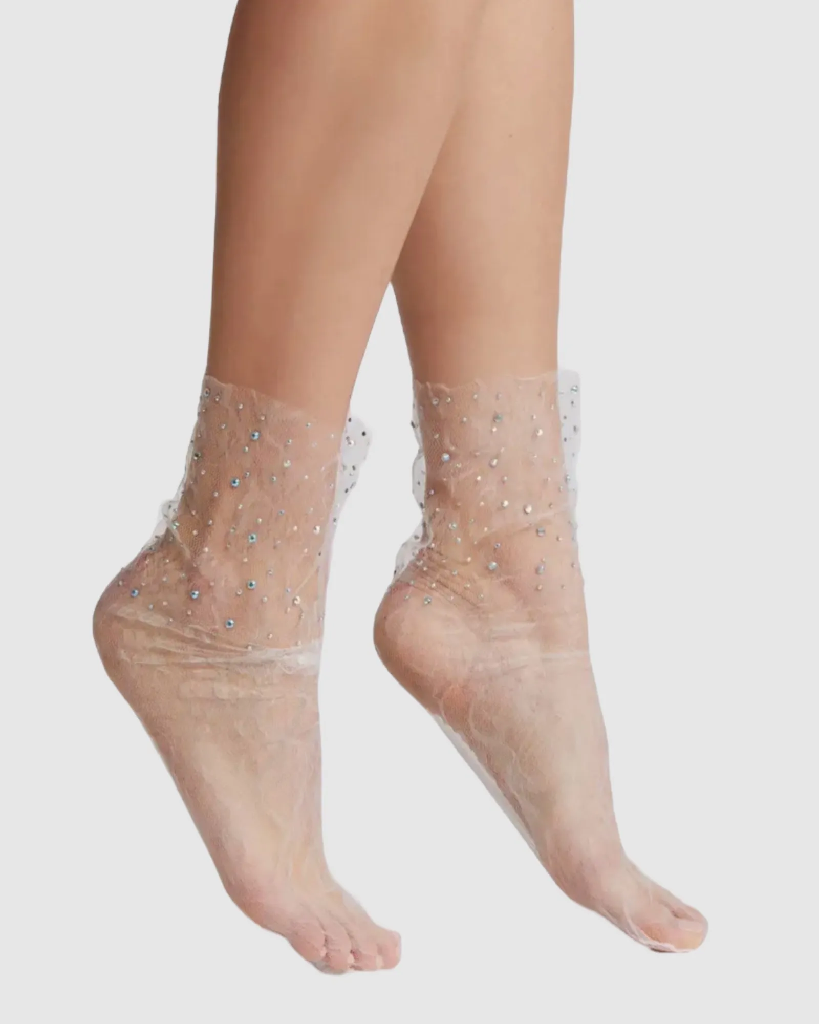 Crystal Lace Sock - White