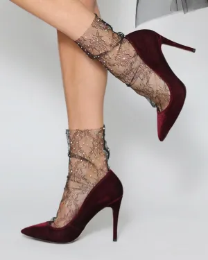 Crystal Lace Socks - Black