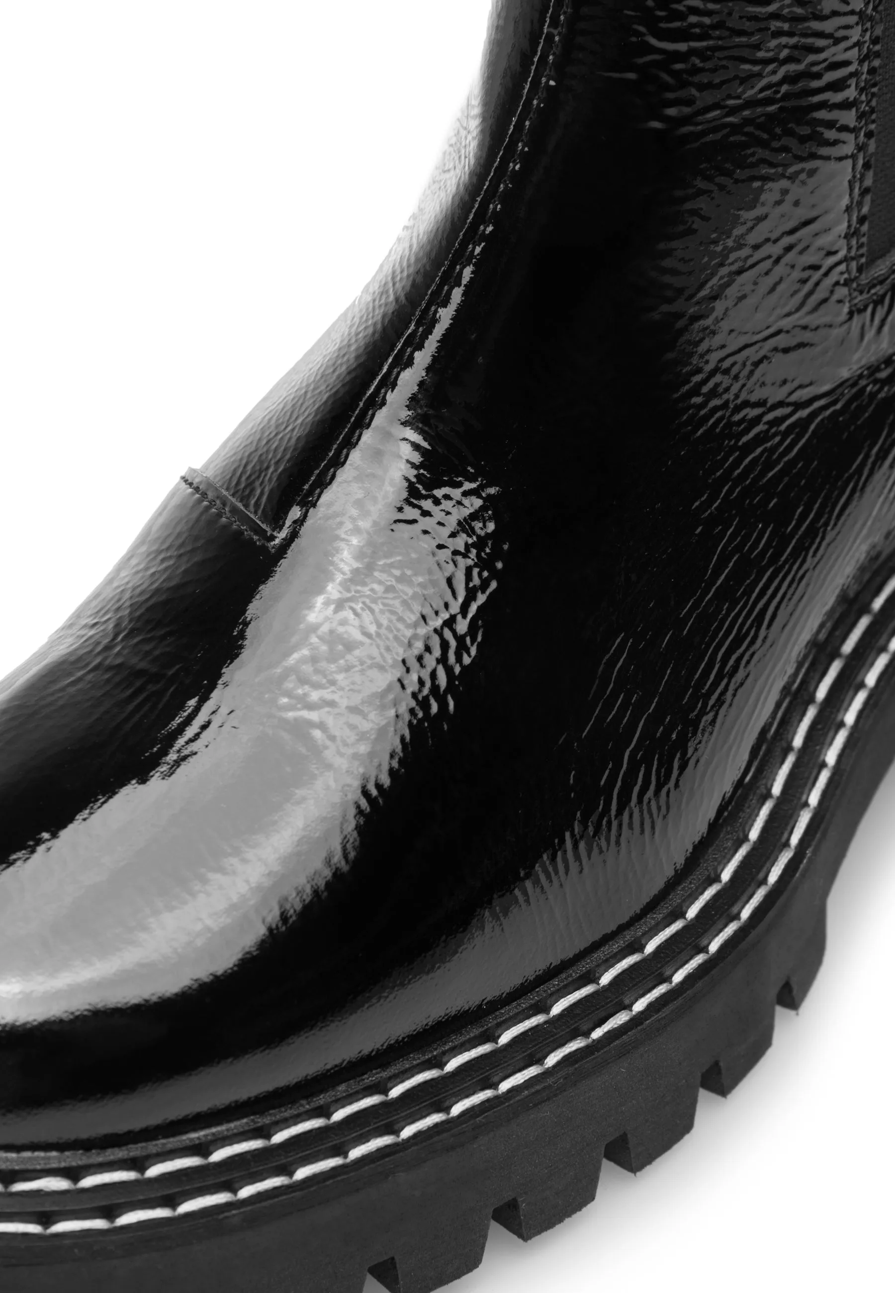 Daze Black Patent Leather Chelsea Boots