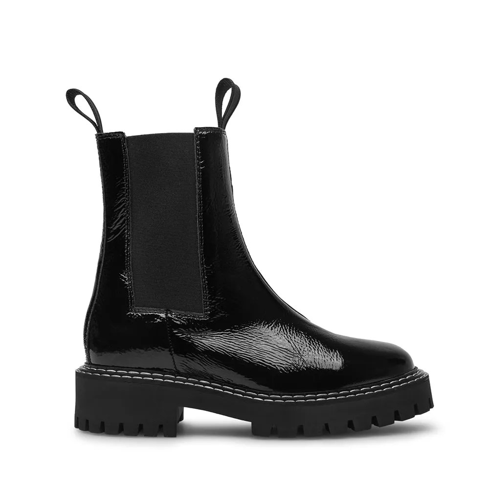 Daze Black Patent Leather Chelsea Boots