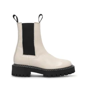 Daze Off White Patent Leather Chelsea Boots