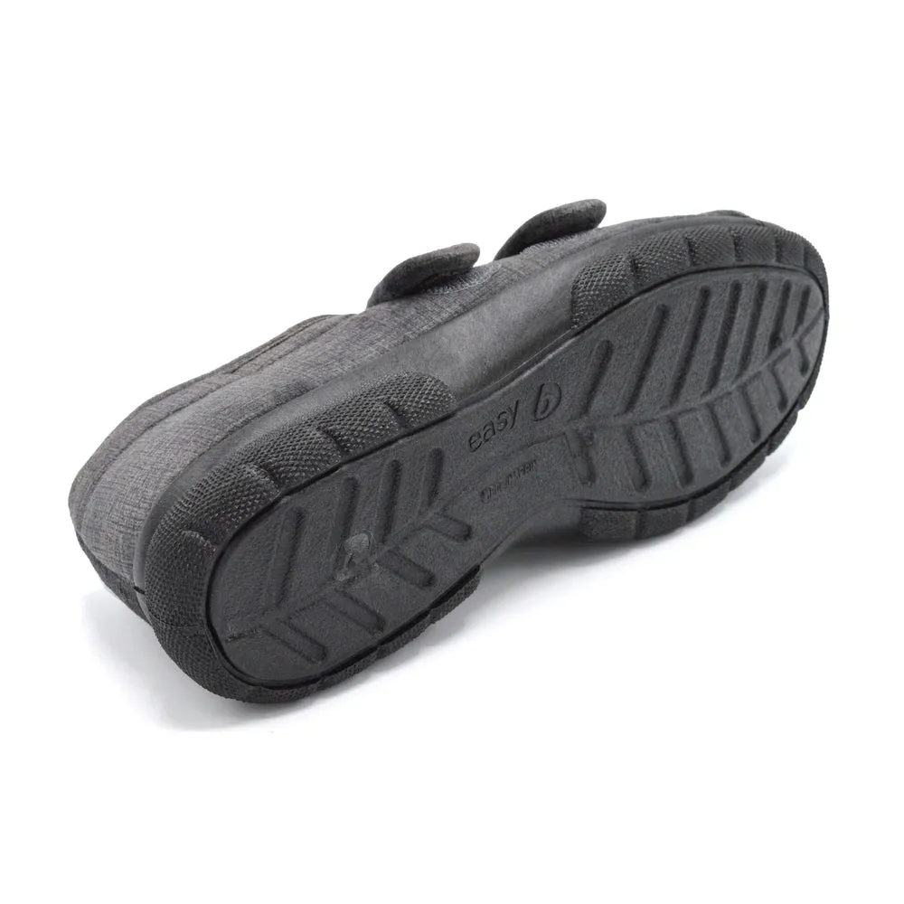 DB Hamilton- Men's Extra Wide House Shoe - 2V and 6V Width Fittings - Grey