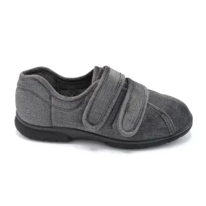 DB Hamilton- Men's Extra Wide House Shoe - 2V and 6V Width Fittings - Grey