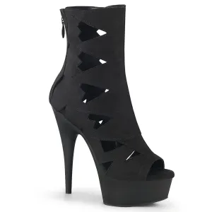 DELIGHT-1014 Black Faux Suede/Black Matte