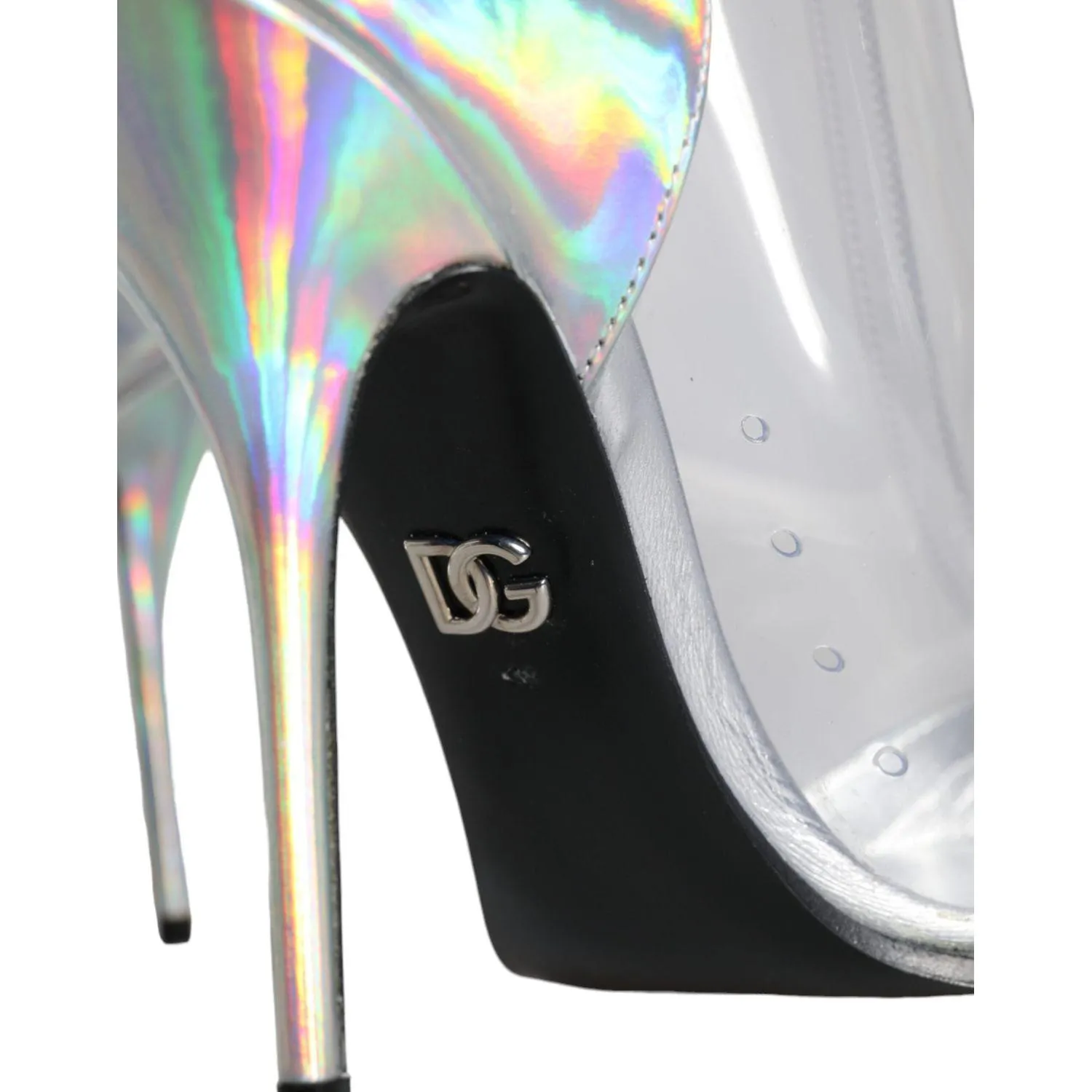 Dolce & Gabbana Silver Iridescent PVC Pointed Short Boots Shoes