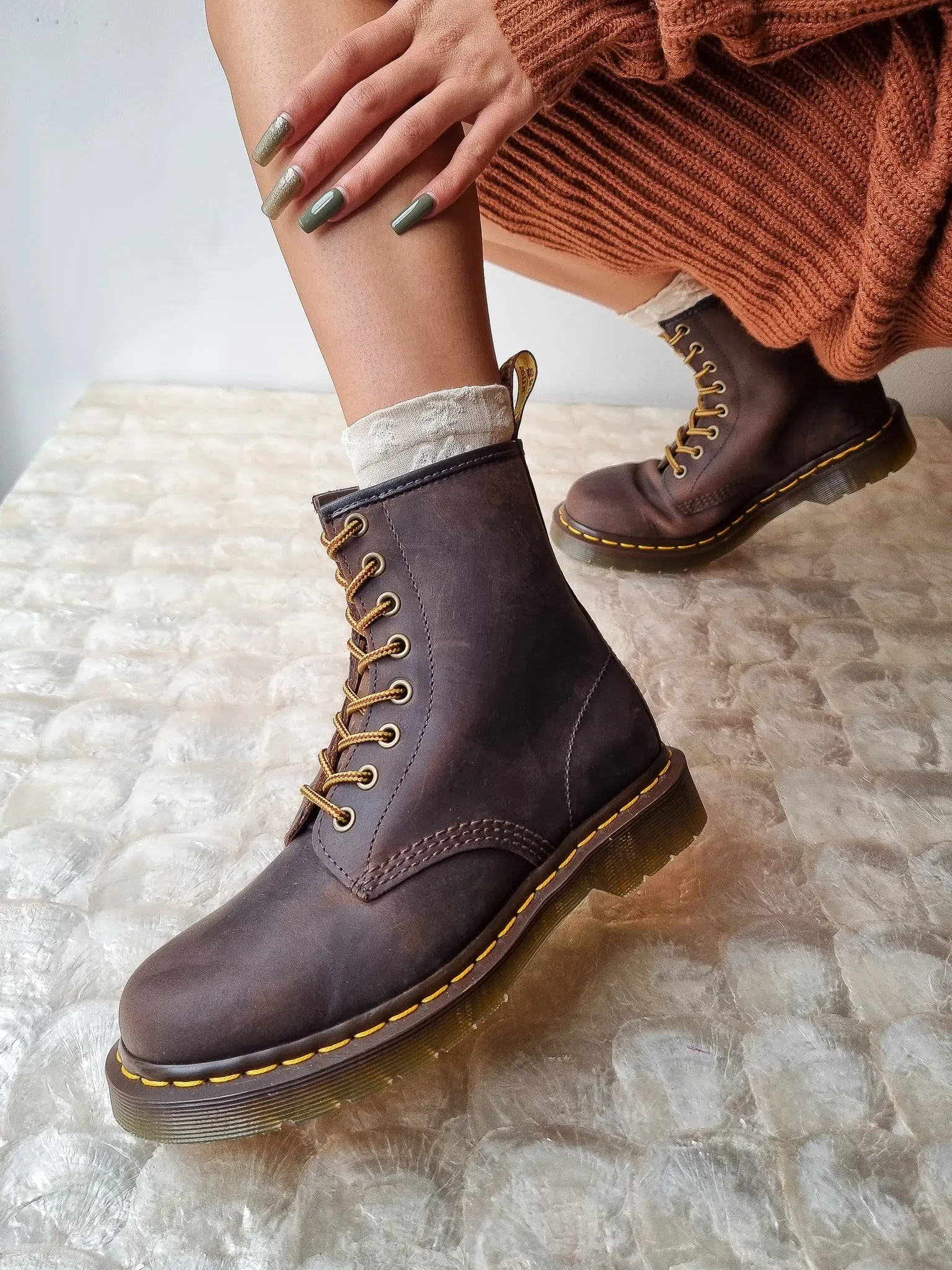 DR. MARTENS 1460 AZTEC CRAZY HORSE BROWN