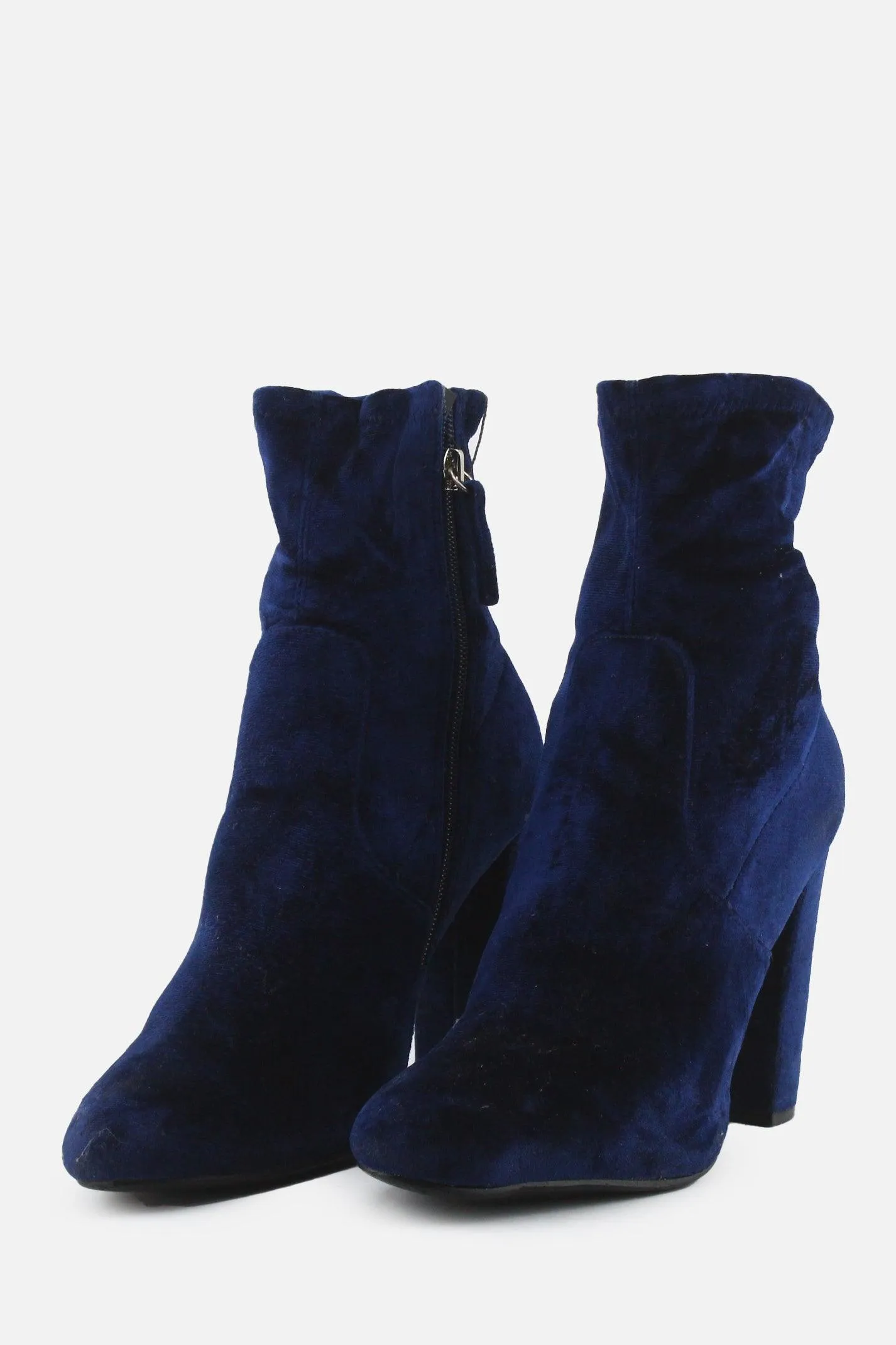 Edit Zipper Block Ankle Boots | Suede