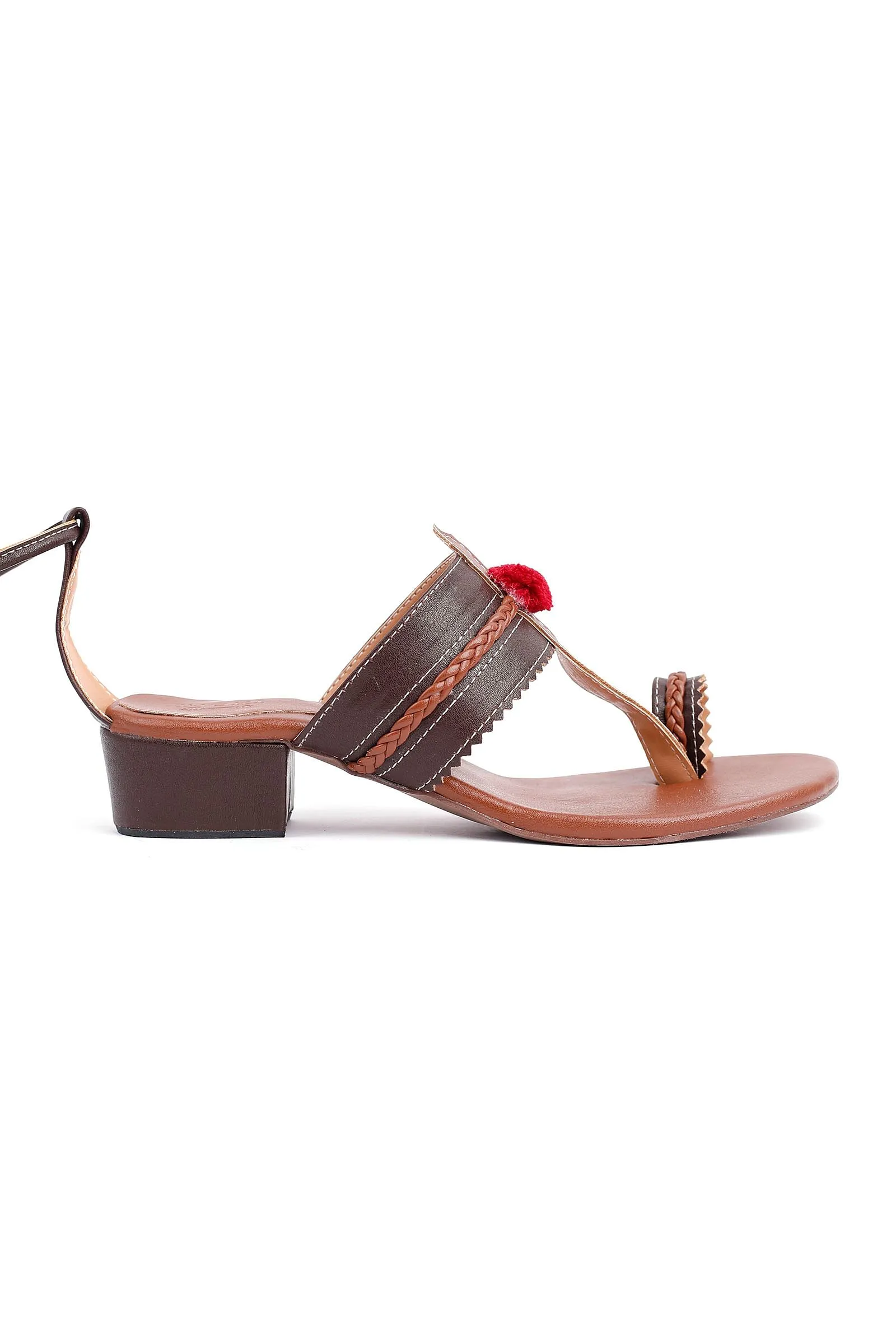 Emilia Brown Cruelty Free Leather Heels Sandals