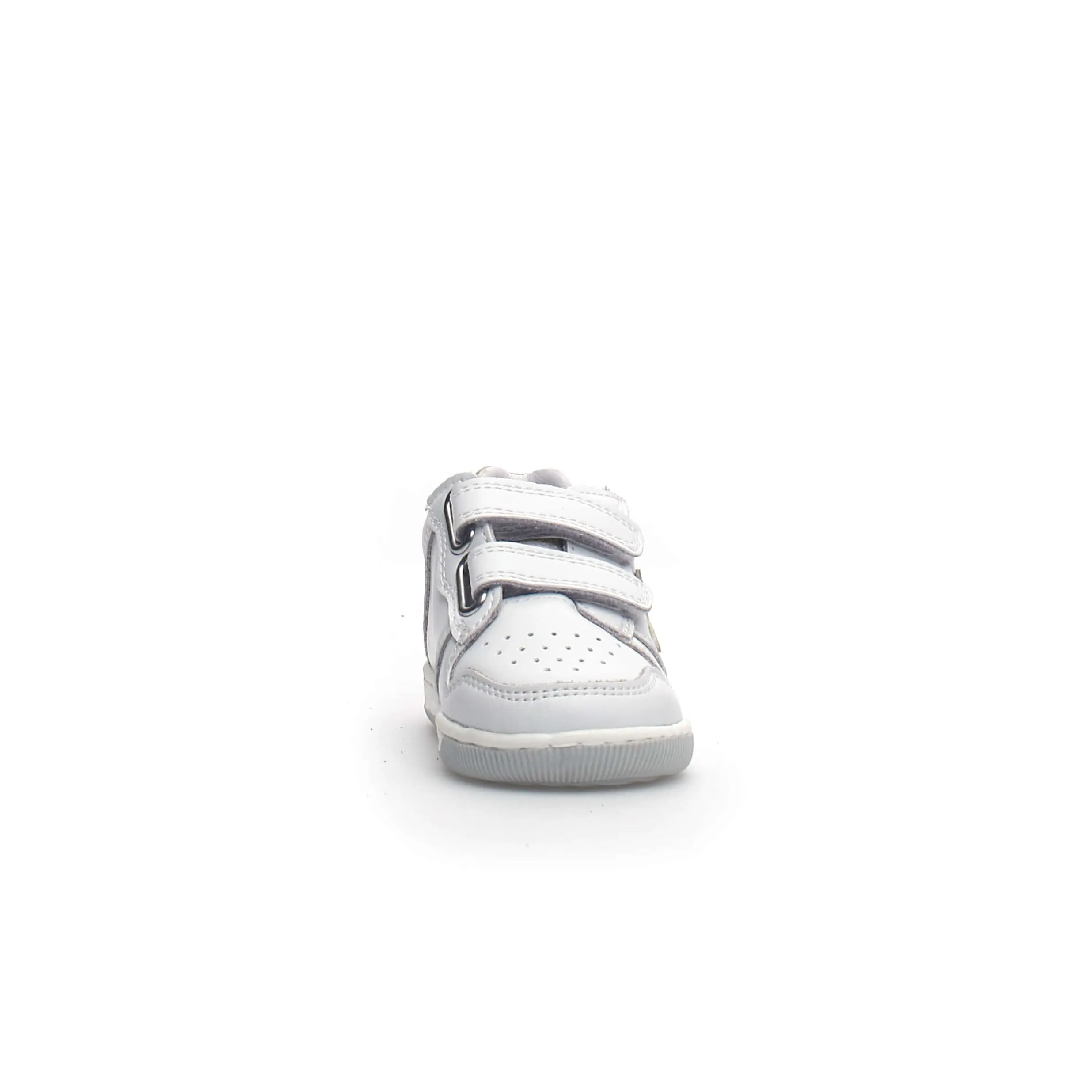 FALCOTTO - Frankie Girls White and Platinum Star Leather Sneakers