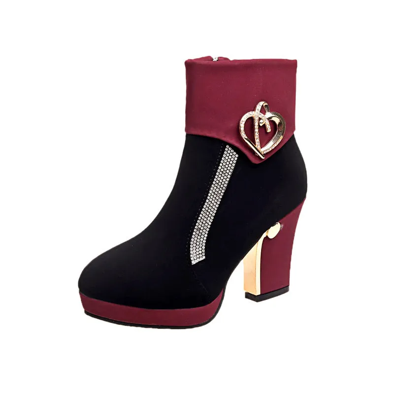 Fashion boots warm high heels - Women's Shoes