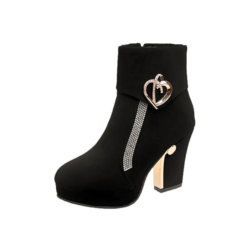 Fashion boots warm high heels - Women's Shoes