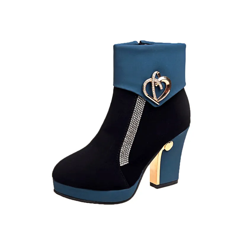 Fashion boots warm high heels - Women's Shoes