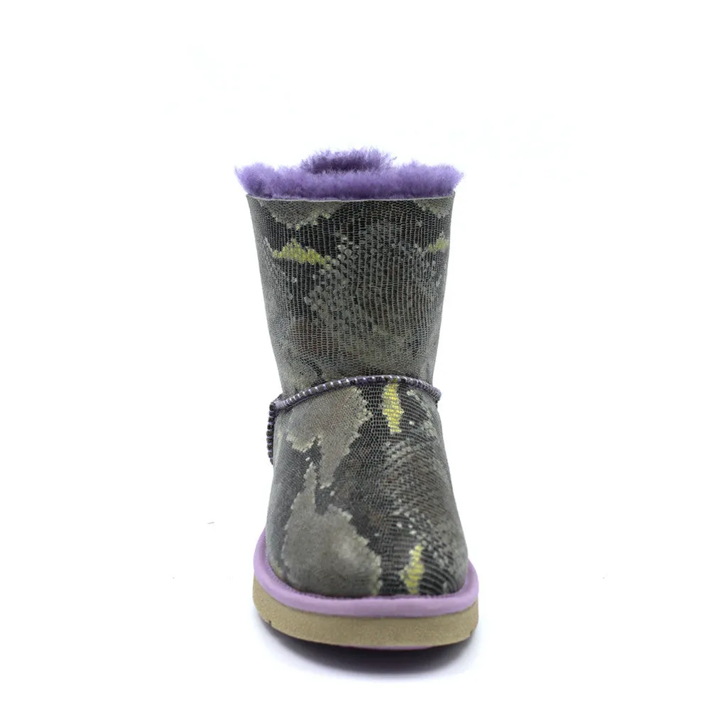 Fiona Back Bow Short Ugg Boot - Purple