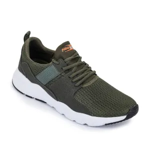 Force 10 By Liberty LEADS-1E Mens Olive Green Sports Lacing Running Shoes