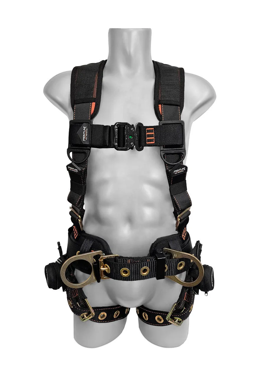 Frontline 100CTB Combat Construction Full Body Harness with Tongue Buckle Legs and Trauma Straps M/L