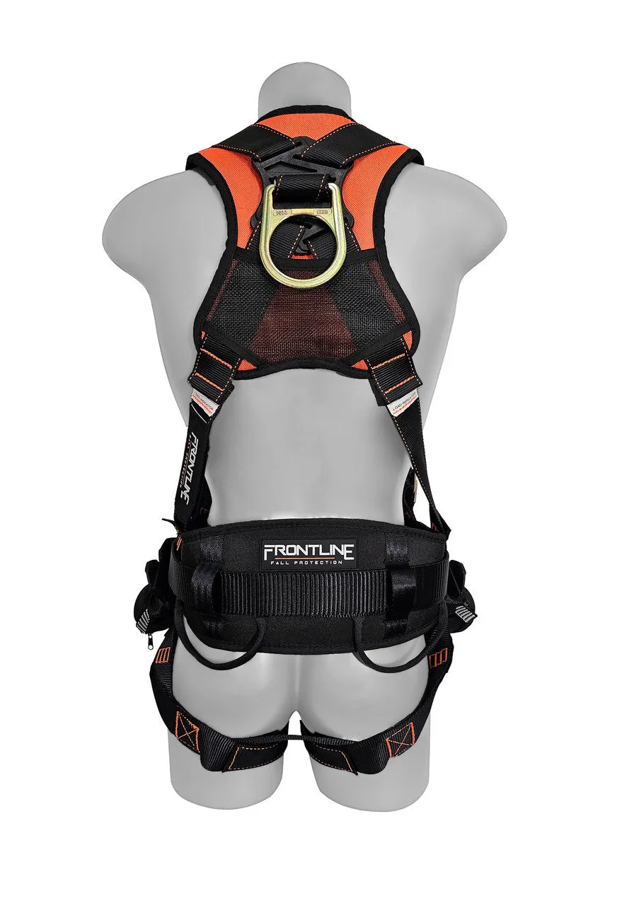 Frontline 100CTB Combat Construction Full Body Harness with Tongue Buckle Legs and Trauma Straps M/L