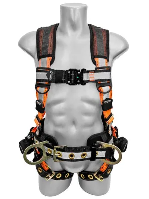 Frontline 100RCTB Combat Reflective Construction Full Body Harness with Tongue Buckle Legs and Trauma Straps M/L